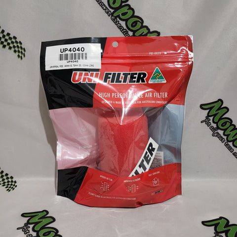 Uni Filter Straight Pod - 40mm intake, 100mm length, 72mm O.D.