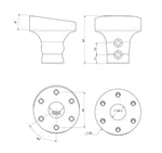 Steering Wheel Hub - Angled 8 Degrees - Black