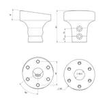 Steering Wheel Hub - Angled 8 Degrees - Black